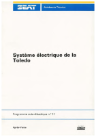 Seat Self Service Program - SSP 011 Système électrique de la Toledo 